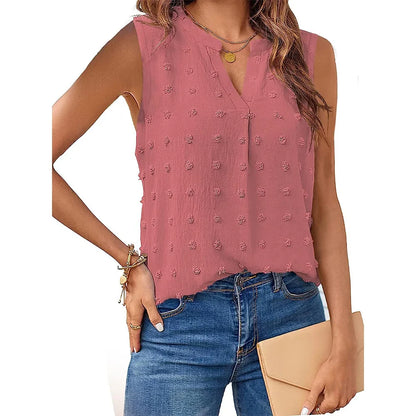 Ladies Tanktop V-neck Casual Soft Breathable Fabric