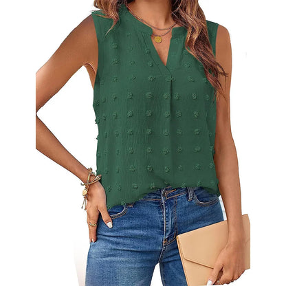 Ladies Tanktop V-neck Casual Soft Breathable Fabric