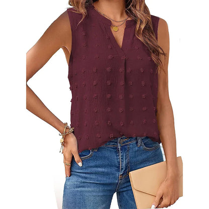Ladies Tanktop V-neck Casual Soft Breathable Fabric