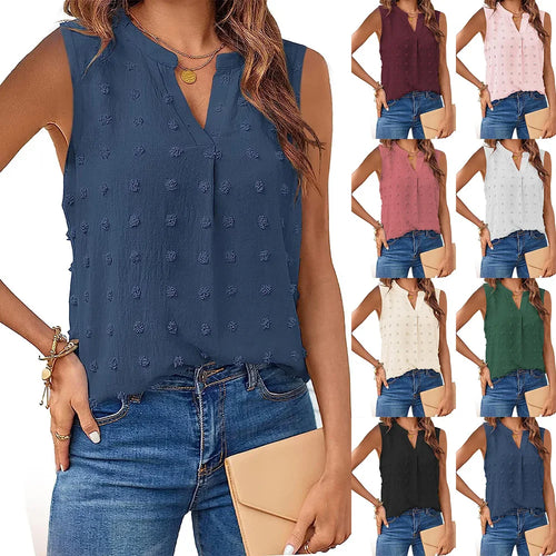 Ladies Tanktop V-neck Casual Soft Breathable Fabric