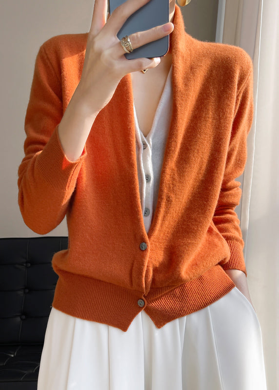 Ladies Top Knitted Style V-Neck with Button Detail for Casual and Evening Looks