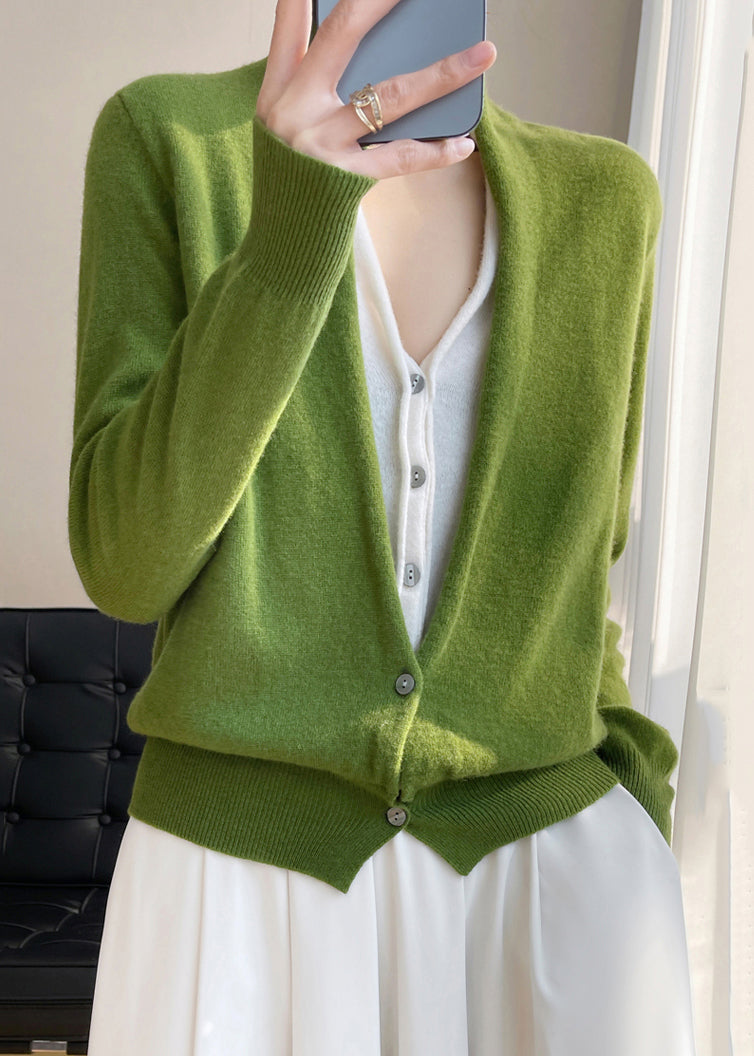 Ladies Top Knitted Style V-Neck with Button Detail for Casual and Evening Looks