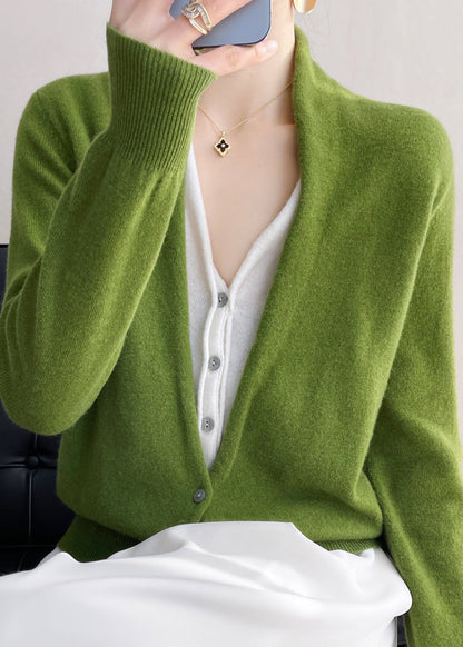Ladies Top Knitted Style V-Neck with Button Detail for Casual and Evening Looks