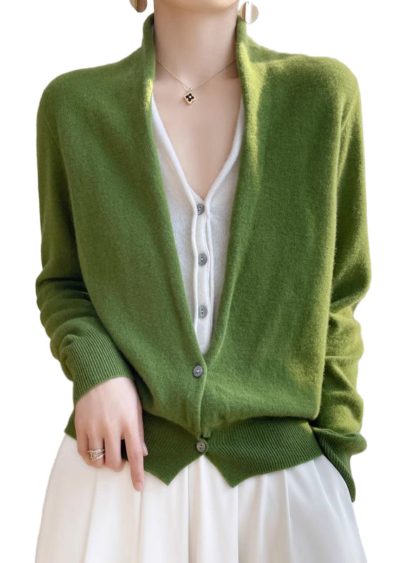 Ladies Top Knitted Style V-Neck with Button Detail for Casual and Evening Looks