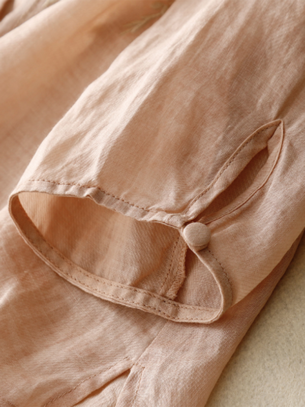 Ladies Top Retro Round Neck with Thin Splits