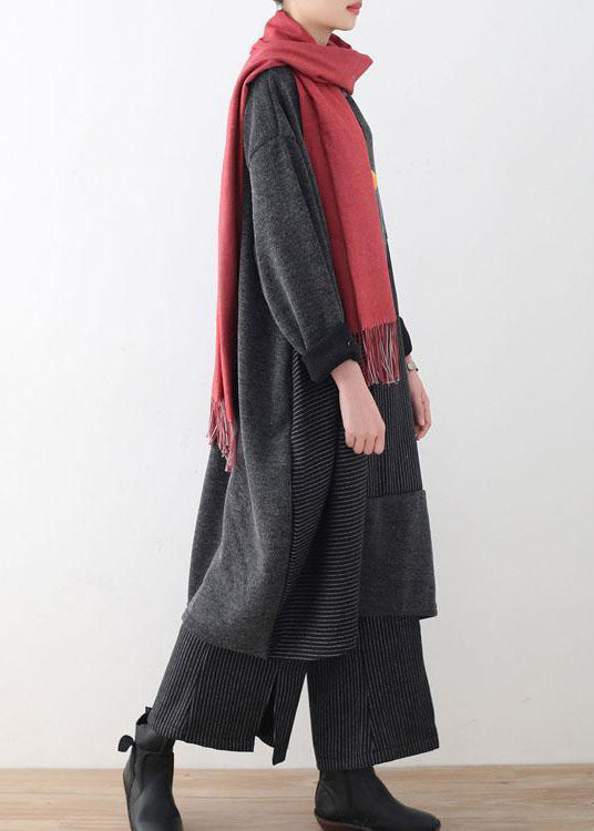 Ladies Two-piece Set Comfy With Striped Turtleneck Top and Wide Leg Trousers