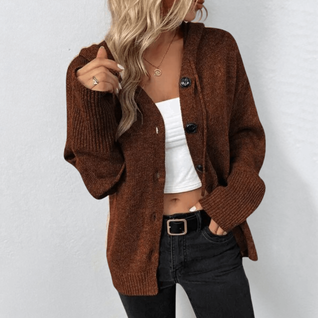 Ladies' Warm Cardigan With Buttons