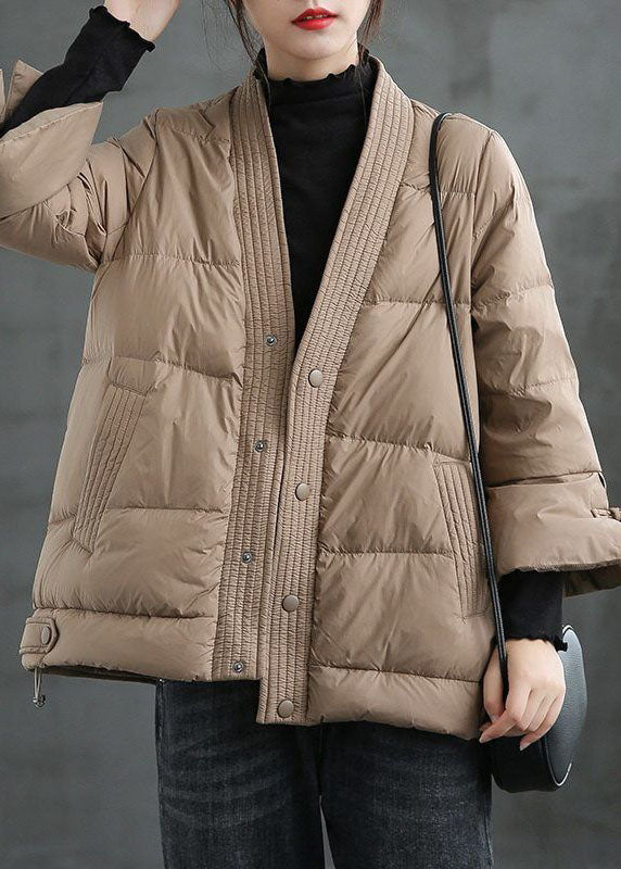 Ladies Winter Coat With V-Neck And Buttons