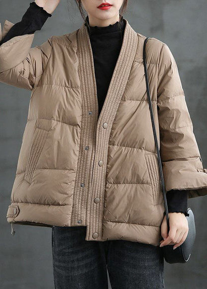 Ladies Winter Coat With V-Neck And Buttons