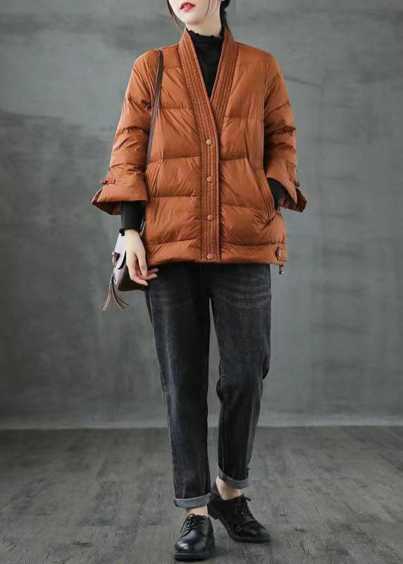 Ladies Winter Coat With V-Neck And Buttons