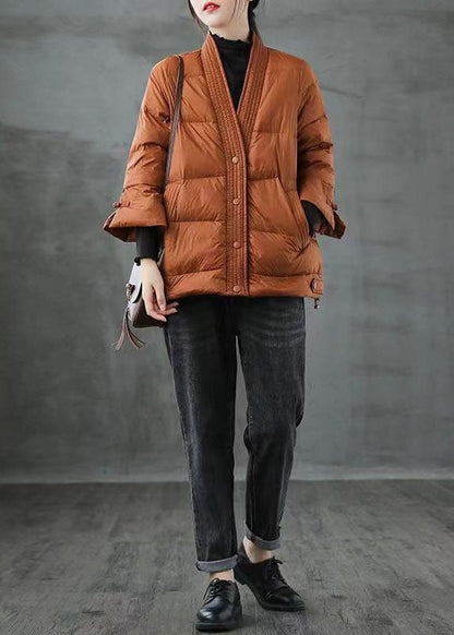 Ladies Winter Coat With V-Neck And Buttons