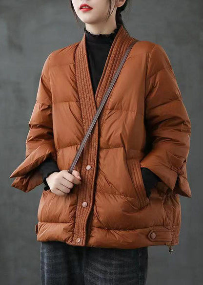 Ladies Winter Coat With V-Neck And Buttons