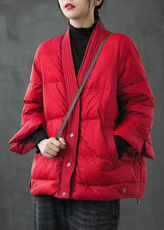 Ladies Winter Coat With V-Neck And Buttons