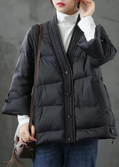 Ladies Winter Coat With V-Neck And Buttons