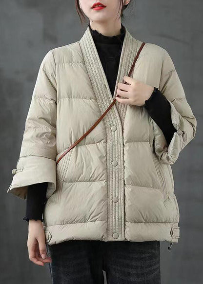 Ladies Winter Coat With V-Neck And Buttons