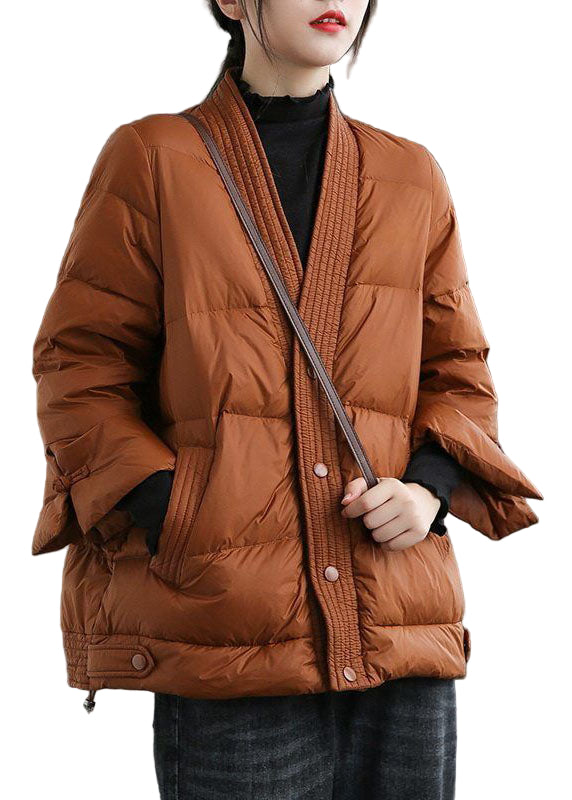 Ladies Winter Coat With V-Neck And Buttons