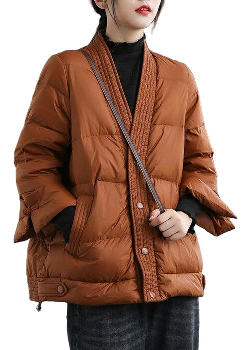Ladies Winter Coat With V-Neck And Buttons