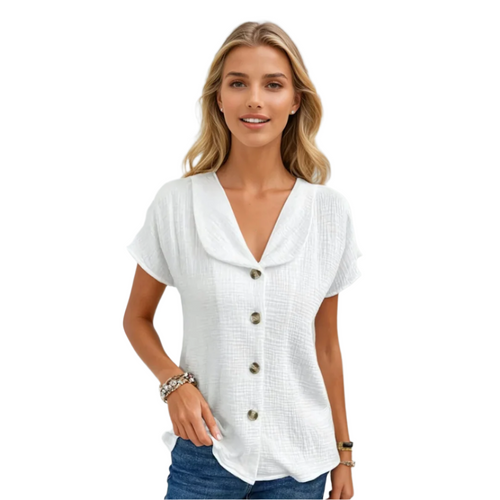 Ladies blouse with collar and buttons