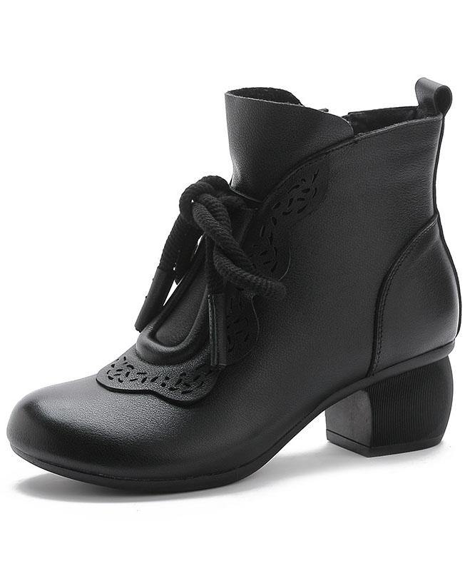 Ladies lace-up boots with zip closure