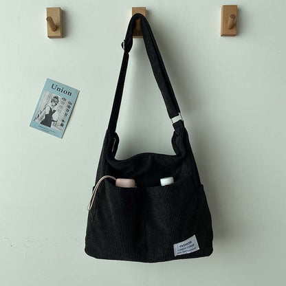 Ladies shoulder bag Corduroy Roomy
