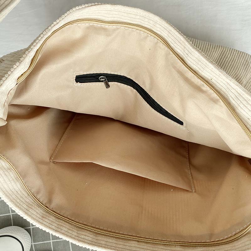 Ladies shoulder bag Corduroy Roomy