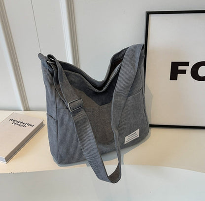 Ladies shoulder bag Corduroy Roomy