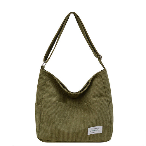 Ladies shoulder bag Corduroy Roomy