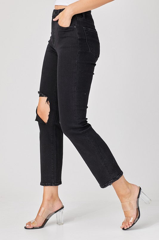 Lady Jeans Distressed Denim Casual Fit
