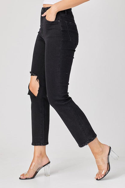 Lady Jeans Distressed Denim Casual Fit