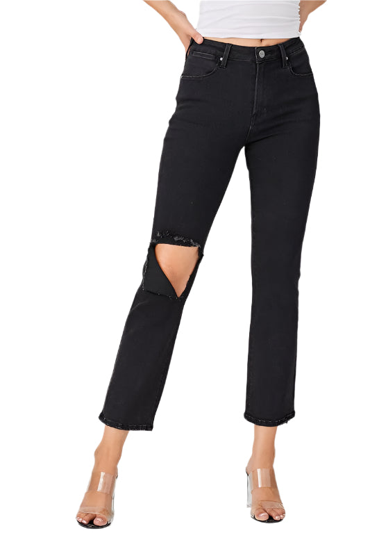 Lady Jeans Distressed Denim Casual Fit