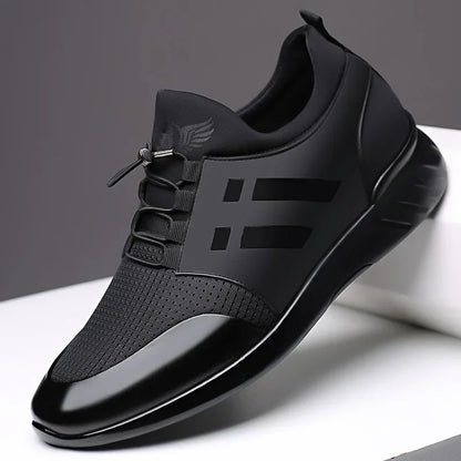Leather Style Men's Shoes with Height Enhancement