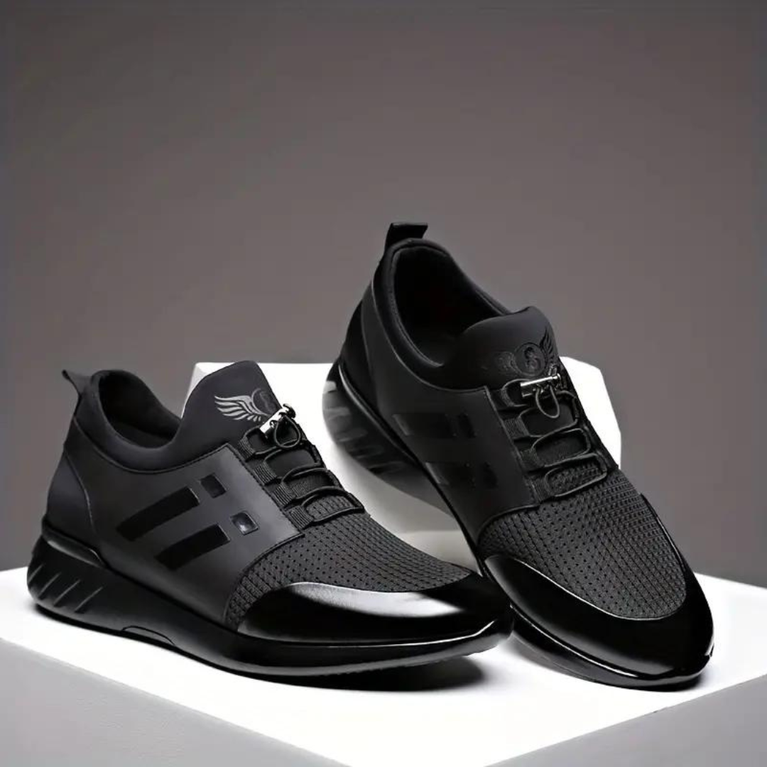Leather Style Men's Shoes with Height Enhancement