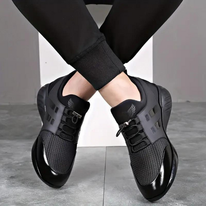 Leather Style Men's Shoes with Height Enhancement