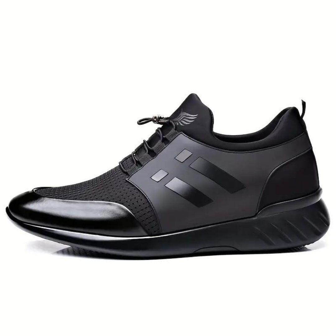 Leather Style Men's Shoes with Height Enhancement