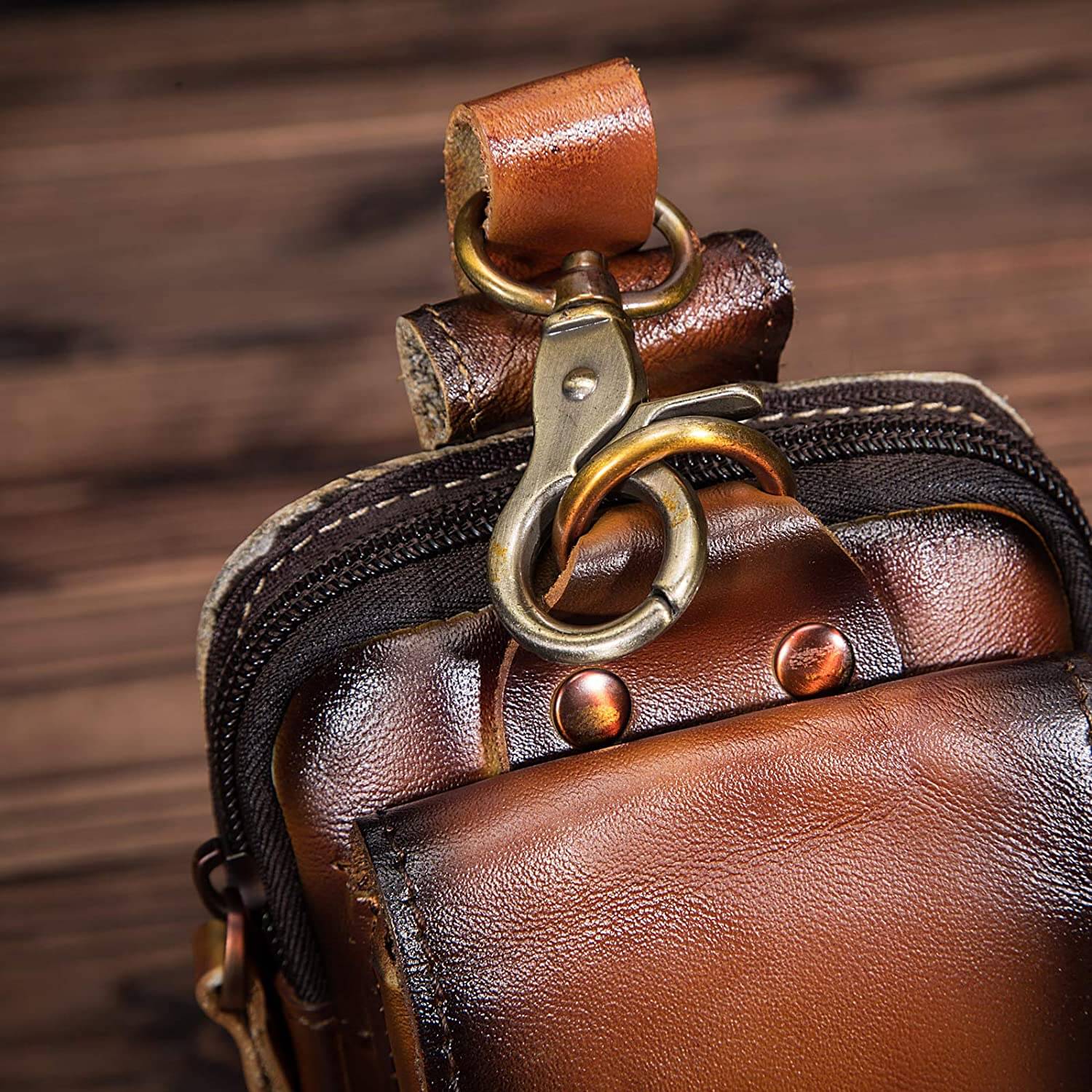 Leather Style Men's Waist Bag