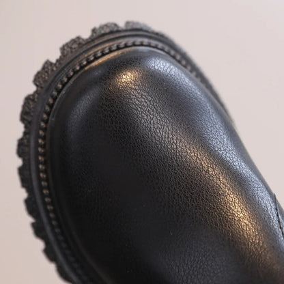 Leather Style boots with side zip for kids