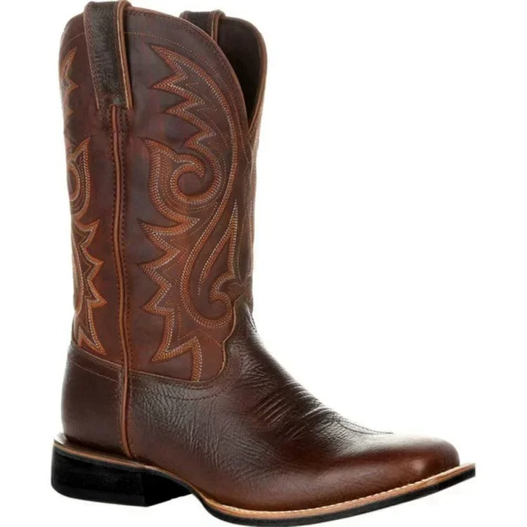 Leather Style cowboy boots for men
