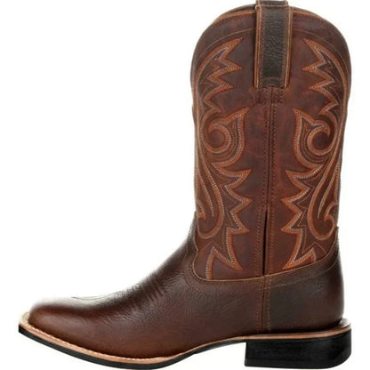 Leather Style cowboy boots for men