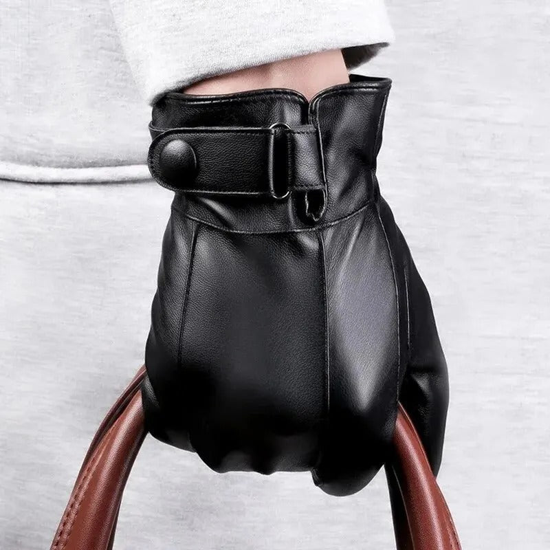 Leather Style men's winter gloves