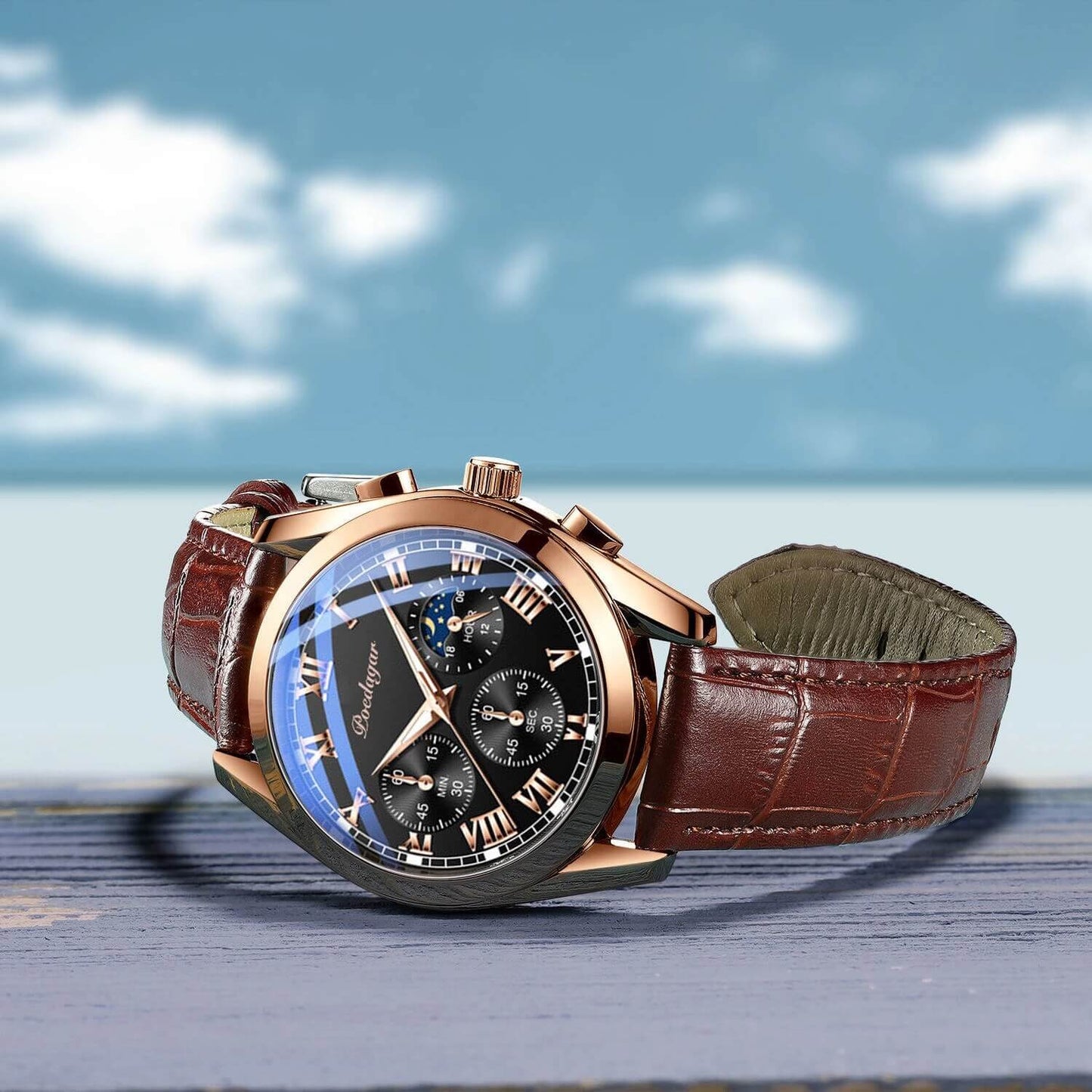 Leather Wristwatch for Men
