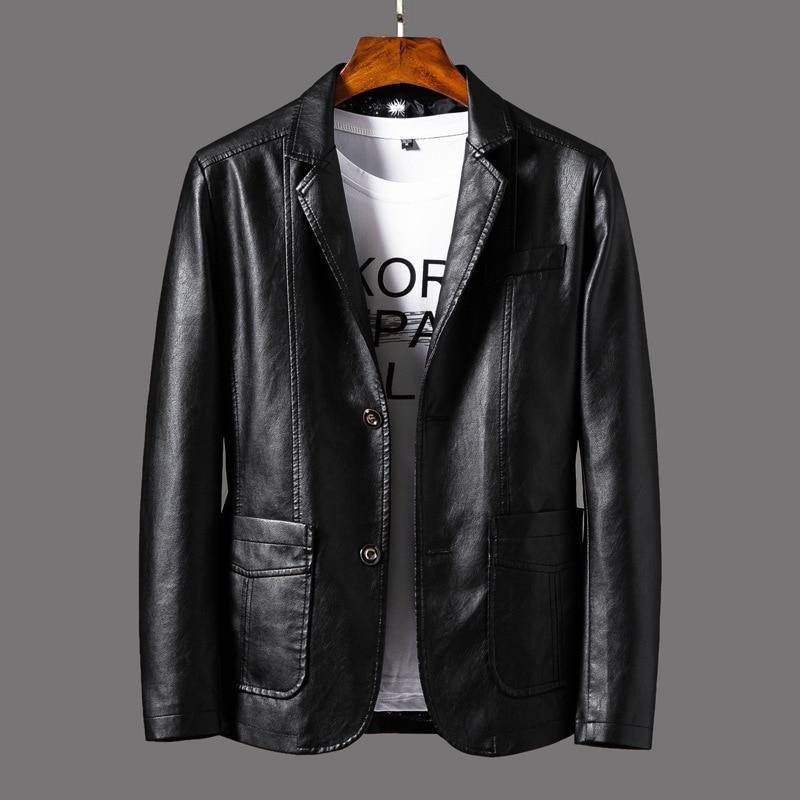 Leather blazer jacket for men