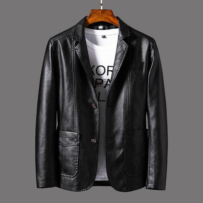 Leather blazer jacket for men