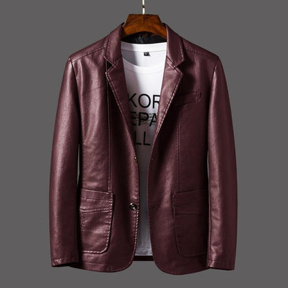 Leather blazer jacket for men