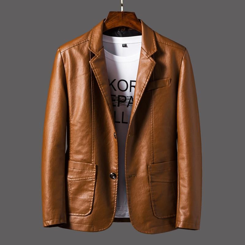 Leather blazer jacket for men