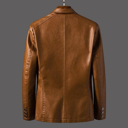 Leather blazer jacket for men