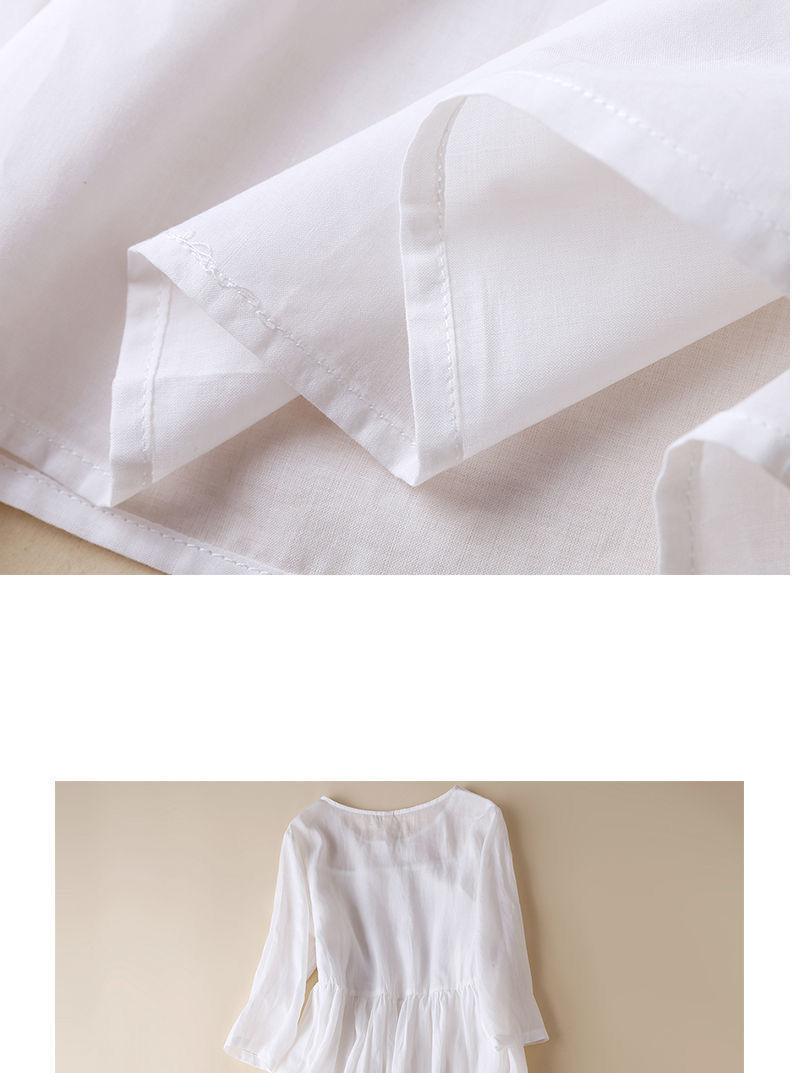 Long Dress Ladies Flowing Cotton-Linen Bohemian Summer Dress