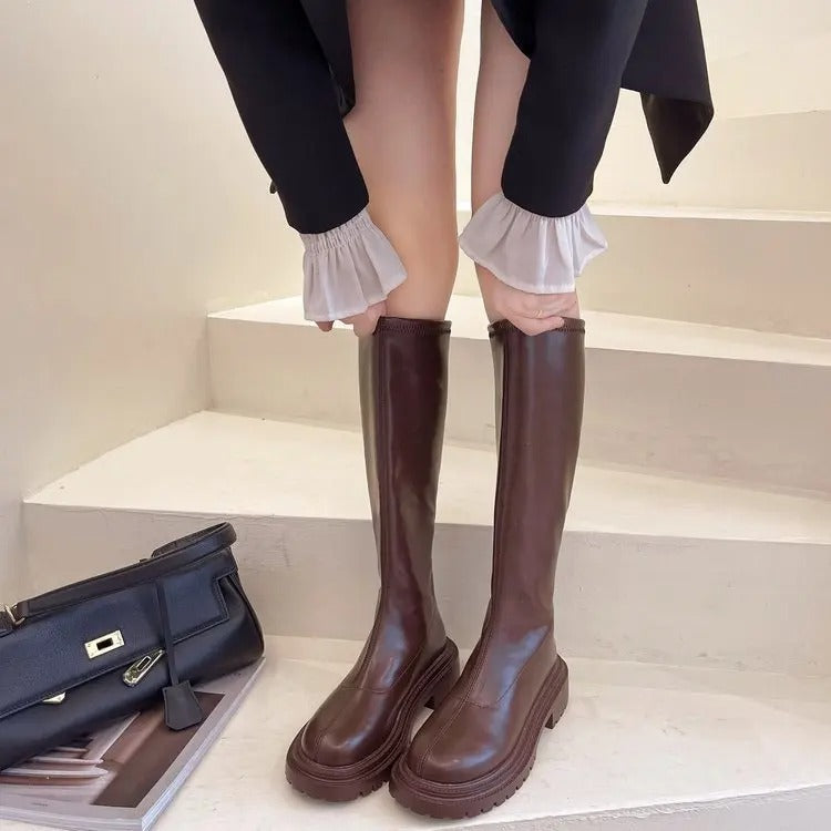 Long Leather Style Women's Boots