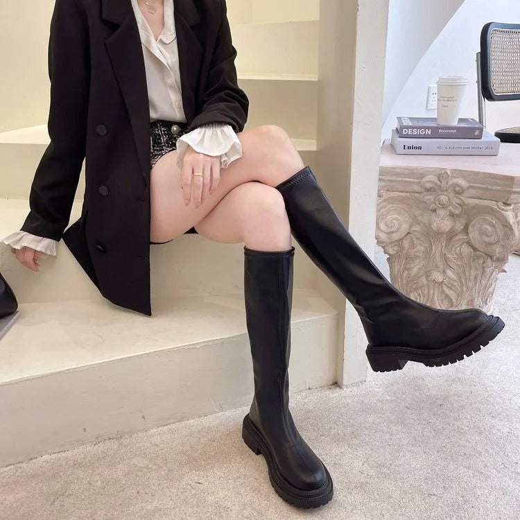 Long Leather Style Women's Boots