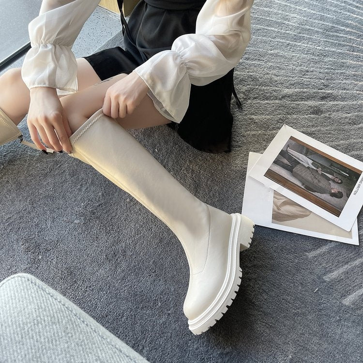 Long Leather Style Women's Boots