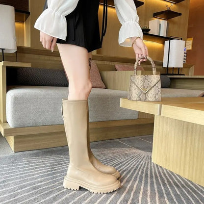 Long Leather Style Women's Boots